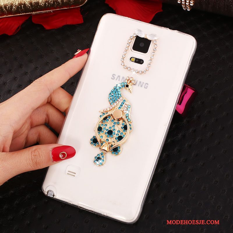 Hoesje Samsung Galaxy Note 4 Bescherming Ring Dun, Hoes Samsung Galaxy Note 4 Strass Wit Nieuw