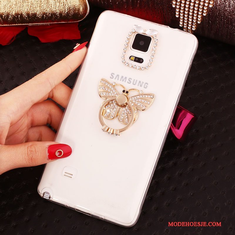 Hoesje Samsung Galaxy Note 4 Bescherming Ring Dun, Hoes Samsung Galaxy Note 4 Strass Wit Nieuw