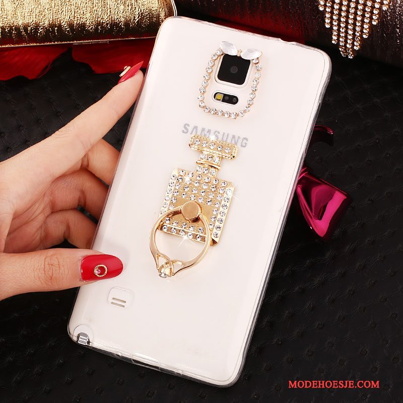 Hoesje Samsung Galaxy Note 4 Bescherming Ring Dun, Hoes Samsung Galaxy Note 4 Strass Wit Nieuw