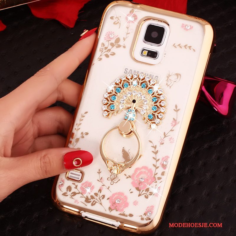 Hoesje Samsung Galaxy Note 4 Bescherming Ring Goud, Hoes Samsung Galaxy Note 4 Strass