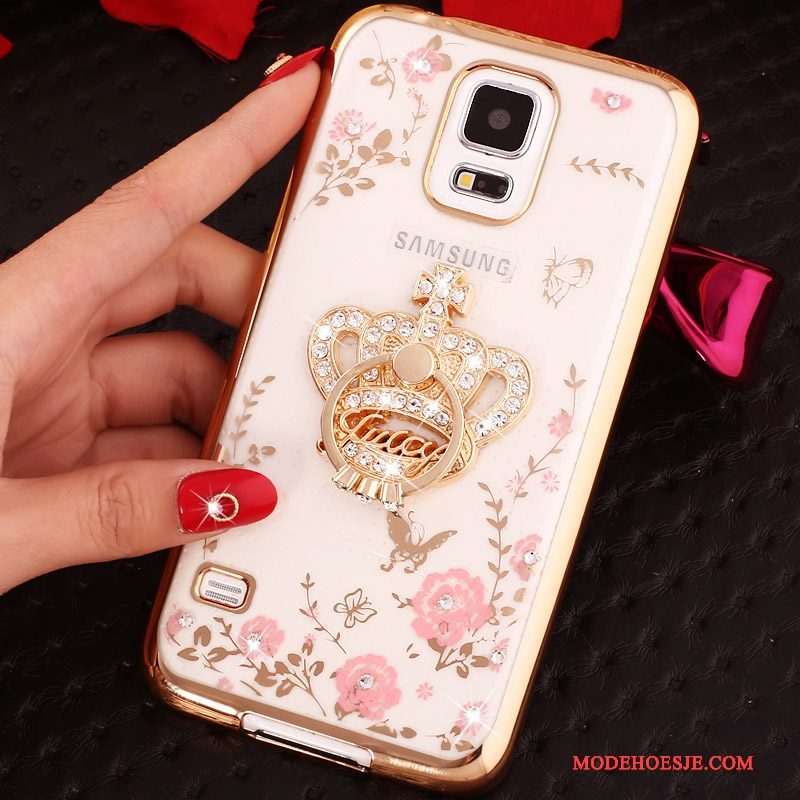 Hoesje Samsung Galaxy Note 4 Bescherming Ring Goud, Hoes Samsung Galaxy Note 4 Strass