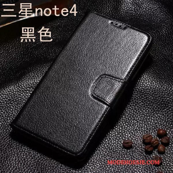 Hoesje Samsung Galaxy Note 4 Folio Telefoon, Hoes Samsung Galaxy Note 4 Leer