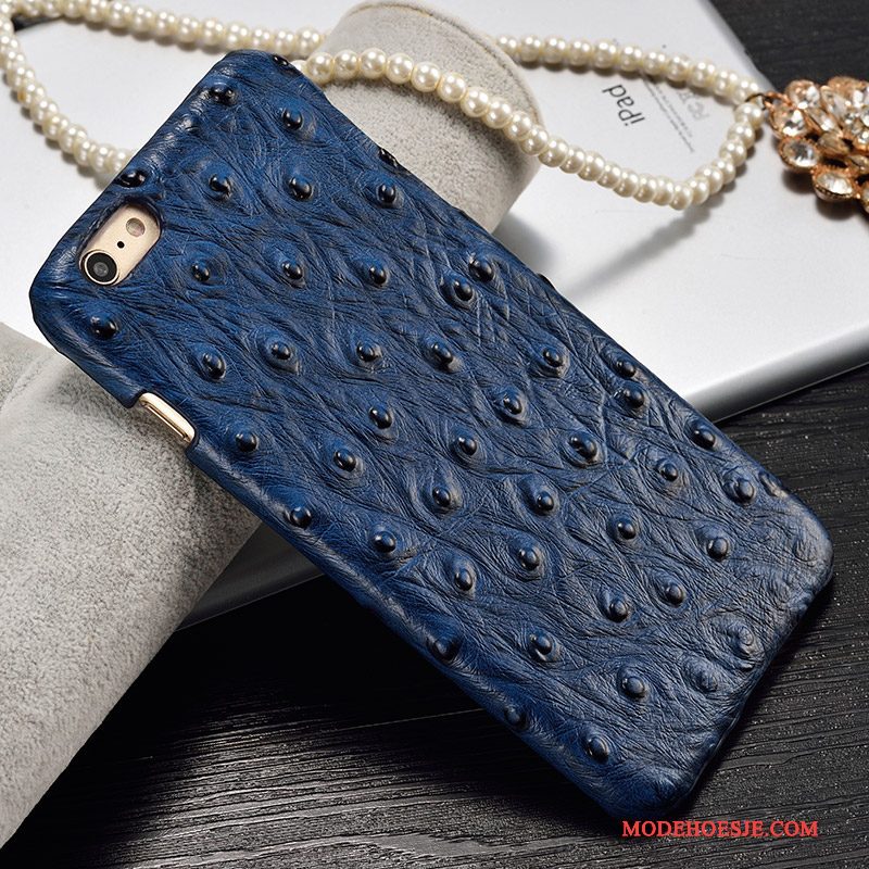 Hoesje Samsung Galaxy Note 4 Leer Blauw Dun, Hoes Samsung Galaxy Note 4 Bescherming Anti-fall Hard