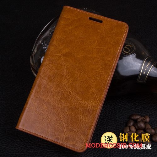 Hoesje Samsung Galaxy Note 4 Leer Telefoon Achterklep, Hoes Samsung Galaxy Note 4 Folio Anti-fall