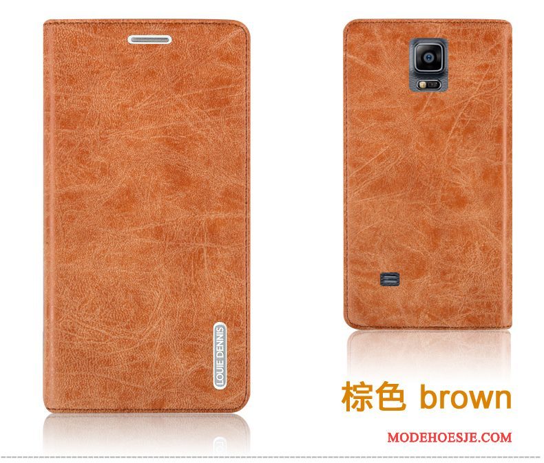 Hoesje Samsung Galaxy Note 4 Leer Telefoon Rood, Hoes Samsung Galaxy Note 4 Bescherming Duurzaam