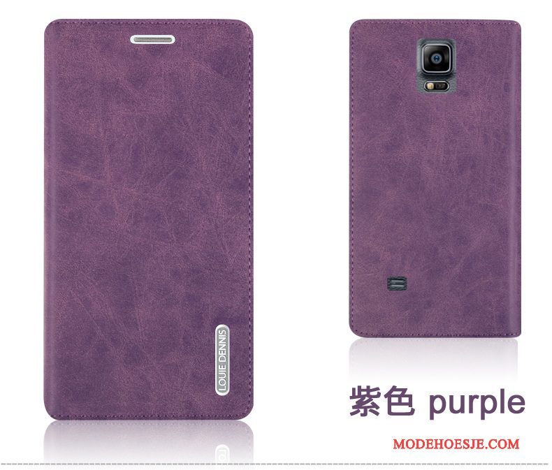 Hoesje Samsung Galaxy Note 4 Leer Telefoon Rood, Hoes Samsung Galaxy Note 4 Bescherming Duurzaam