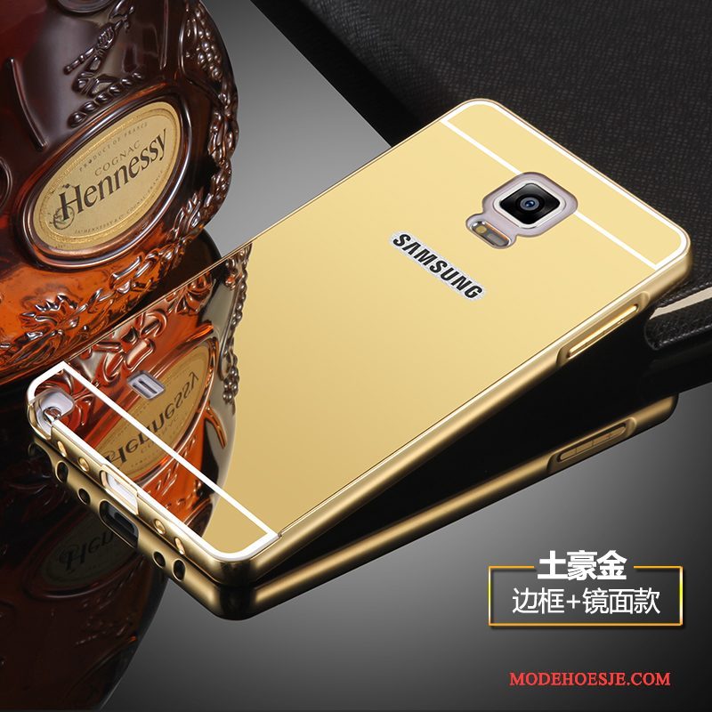 Hoesje Samsung Galaxy Note 4 Metaal Zilver Anti-fall, Hoes Samsung Galaxy Note 4 Bescherming Telefoon Spiegel