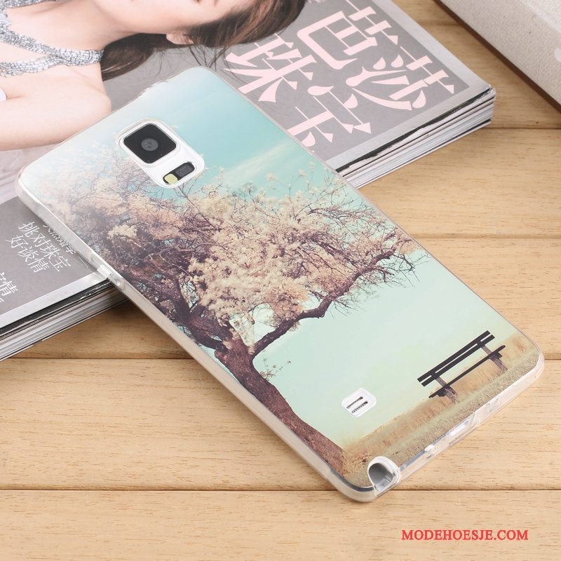 Hoesje Samsung Galaxy Note 4 Scheppend Grijstelefoon, Hoes Samsung Galaxy Note 4 Zacht Doorzichtig Trend