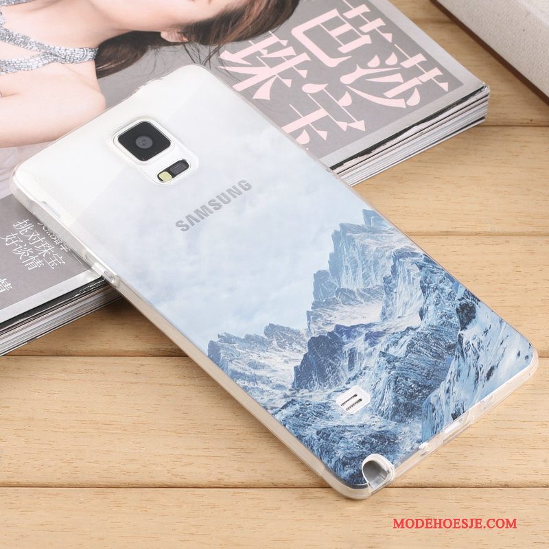 Hoesje Samsung Galaxy Note 4 Scheppend Grijstelefoon, Hoes Samsung Galaxy Note 4 Zacht Doorzichtig Trend