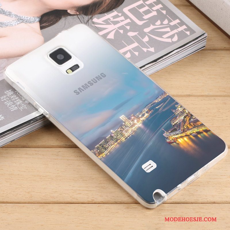 Hoesje Samsung Galaxy Note 4 Scheppend Grijstelefoon, Hoes Samsung Galaxy Note 4 Zacht Doorzichtig Trend