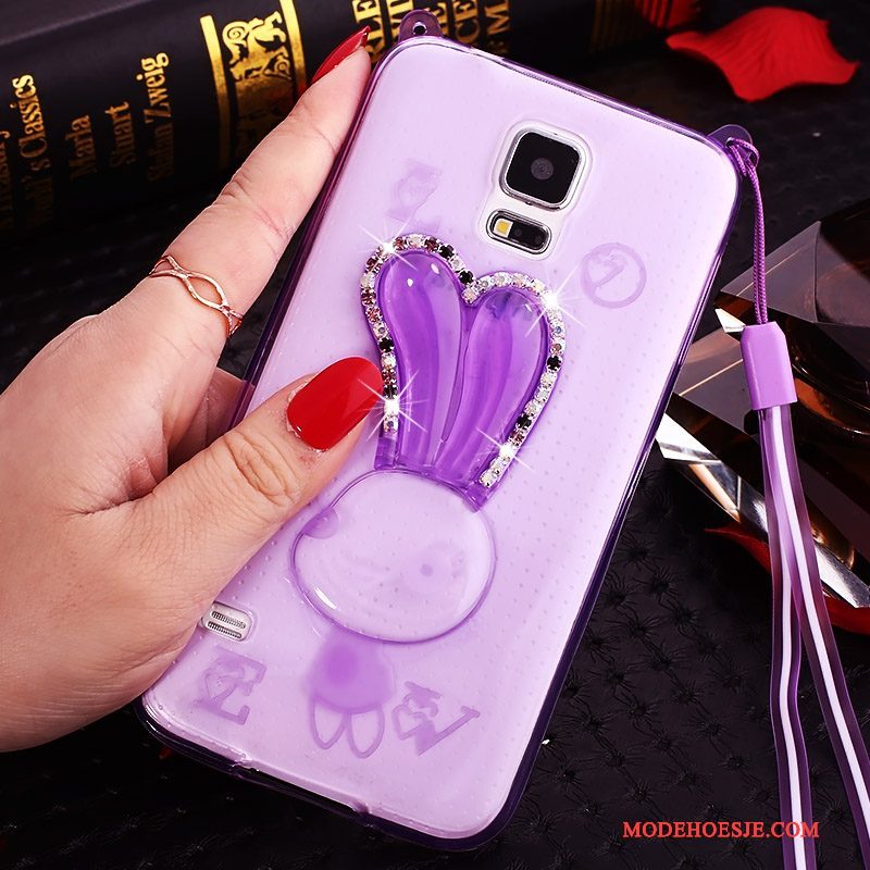 Hoesje Samsung Galaxy Note 4 Siliconen Doorzichtig Roze, Hoes Samsung Galaxy Note 4 Strass Hangertelefoon