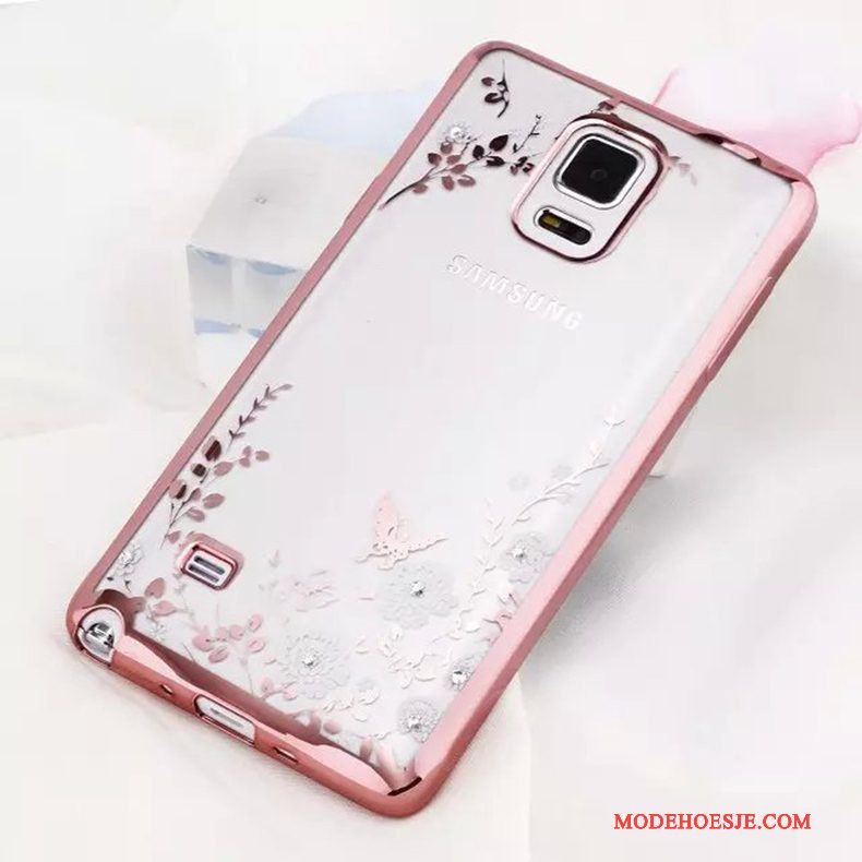 Hoesje Samsung Galaxy Note 4 Siliconen Goud Anti-fall, Hoes Samsung Galaxy Note 4 Zacht