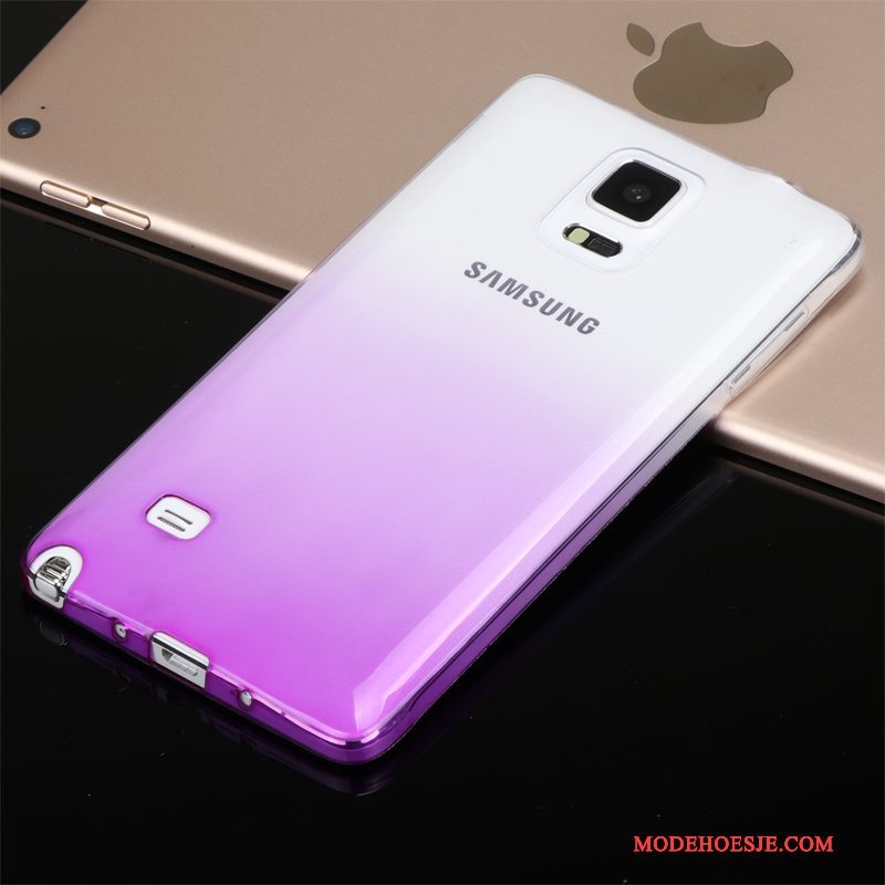 Hoesje Samsung Galaxy Note 4 Siliconen Telefoon Blauw, Hoes Samsung Galaxy Note 4 Bescherming Doorzichtig Lichte En Dun