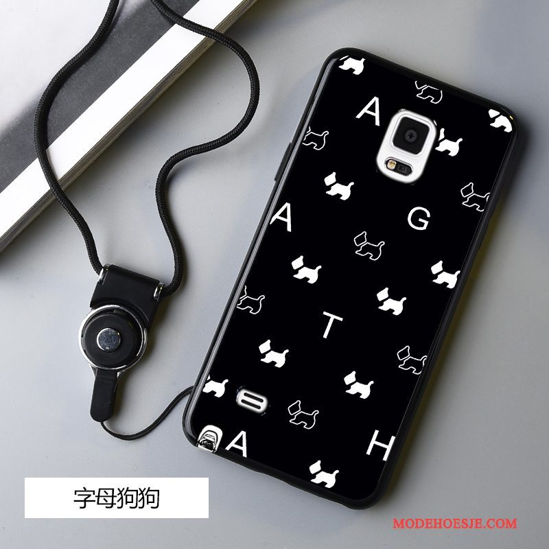 Hoesje Samsung Galaxy Note 4 Zacht Anti-falltelefoon, Hoes Samsung Galaxy Note 4 Siliconen Hanger Zwart