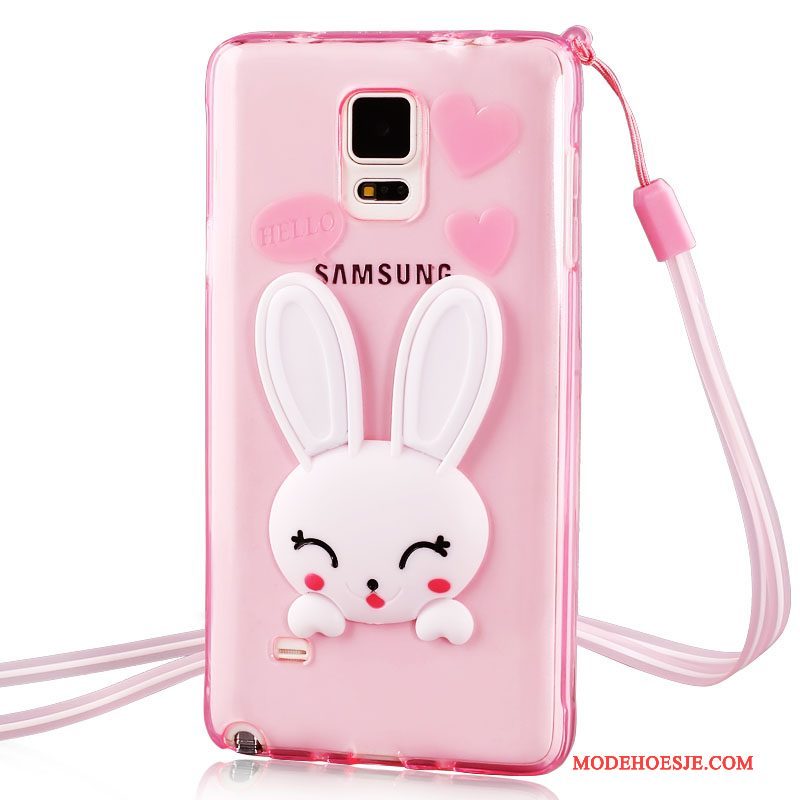 Hoesje Samsung Galaxy Note 4 Zacht Doorzichtig Hanger, Hoes Samsung Galaxy Note 4 Bescherming Telefoon Wit