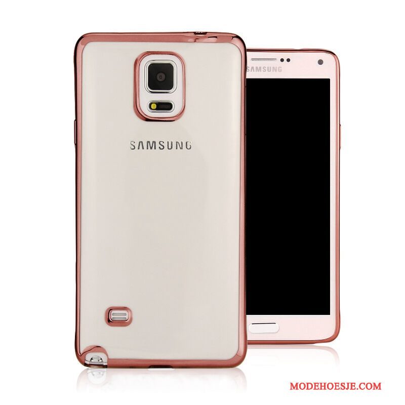 Hoesje Samsung Galaxy Note 4 Zacht Doorzichtigtelefoon, Hoes Samsung Galaxy Note 4 Bescherming Anti-fall Goud
