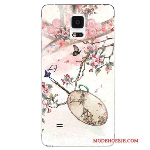 Hoesje Samsung Galaxy Note 4 Zacht Purpertelefoon, Hoes Samsung Galaxy Note 4 Siliconen Chinese Stijl Handbeschilderde