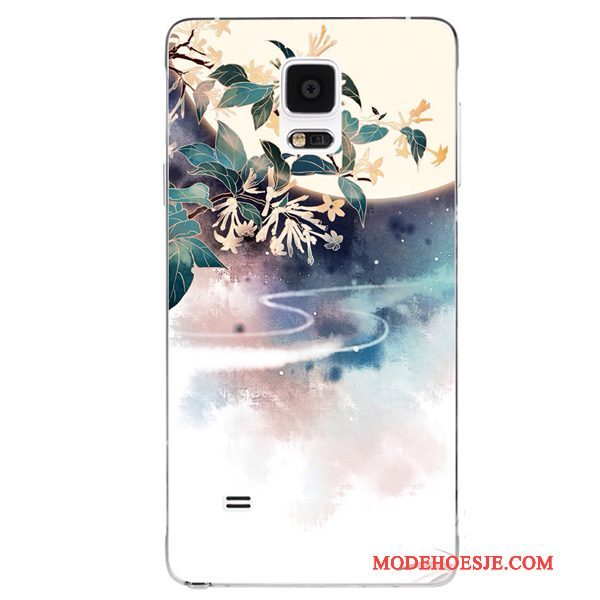 Hoesje Samsung Galaxy Note 4 Zacht Purpertelefoon, Hoes Samsung Galaxy Note 4 Siliconen Chinese Stijl Handbeschilderde