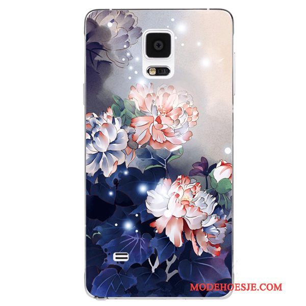 Hoesje Samsung Galaxy Note 4 Zacht Purpertelefoon, Hoes Samsung Galaxy Note 4 Siliconen Chinese Stijl Handbeschilderde