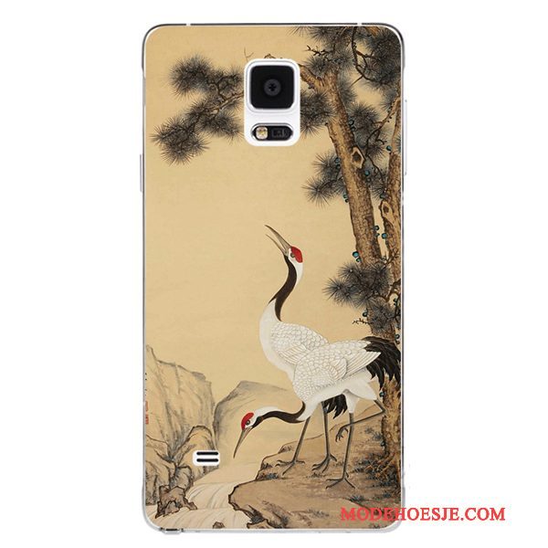 Hoesje Samsung Galaxy Note 4 Zacht Rozetelefoon, Hoes Samsung Galaxy Note 4 Siliconen Patroon Prunus