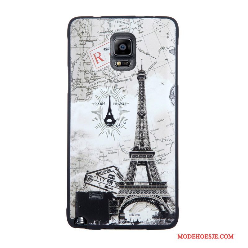 Hoesje Samsung Galaxy Note 4 Zacht Skärmskydd Tempereren, Hoes Samsung Galaxy Note 4 Spotprent Telefoon