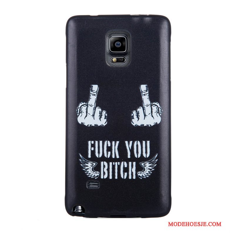 Hoesje Samsung Galaxy Note 4 Zacht Skärmskydd Tempereren, Hoes Samsung Galaxy Note 4 Spotprent Telefoon