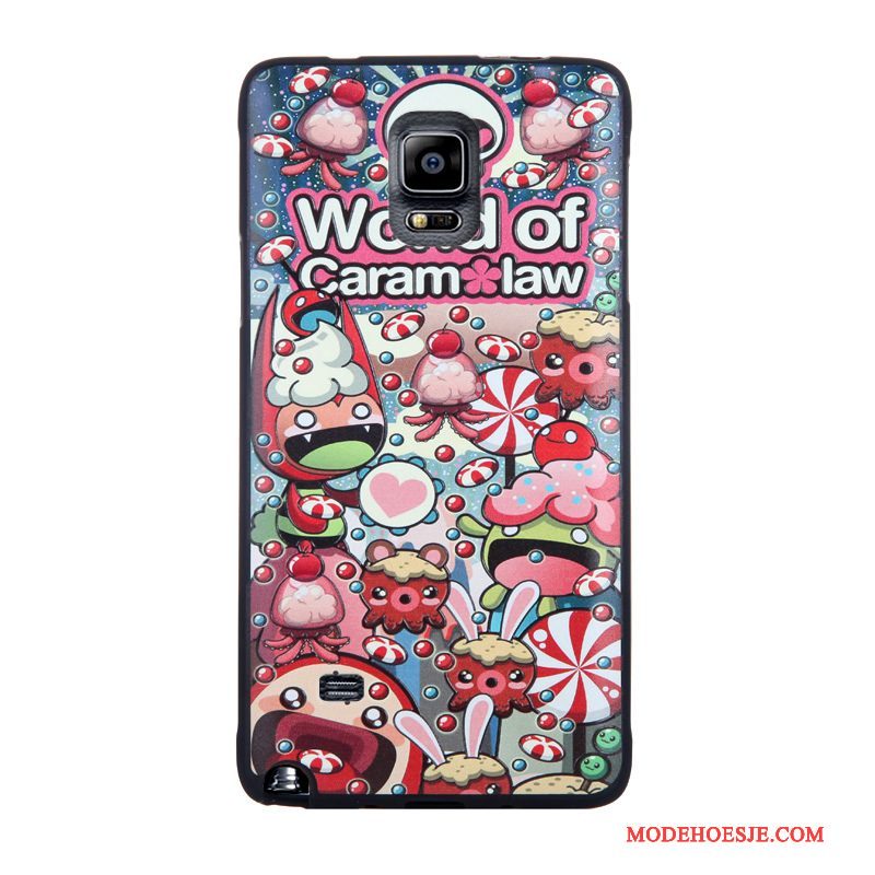 Hoesje Samsung Galaxy Note 4 Zacht Skärmskydd Tempereren, Hoes Samsung Galaxy Note 4 Spotprent Telefoon