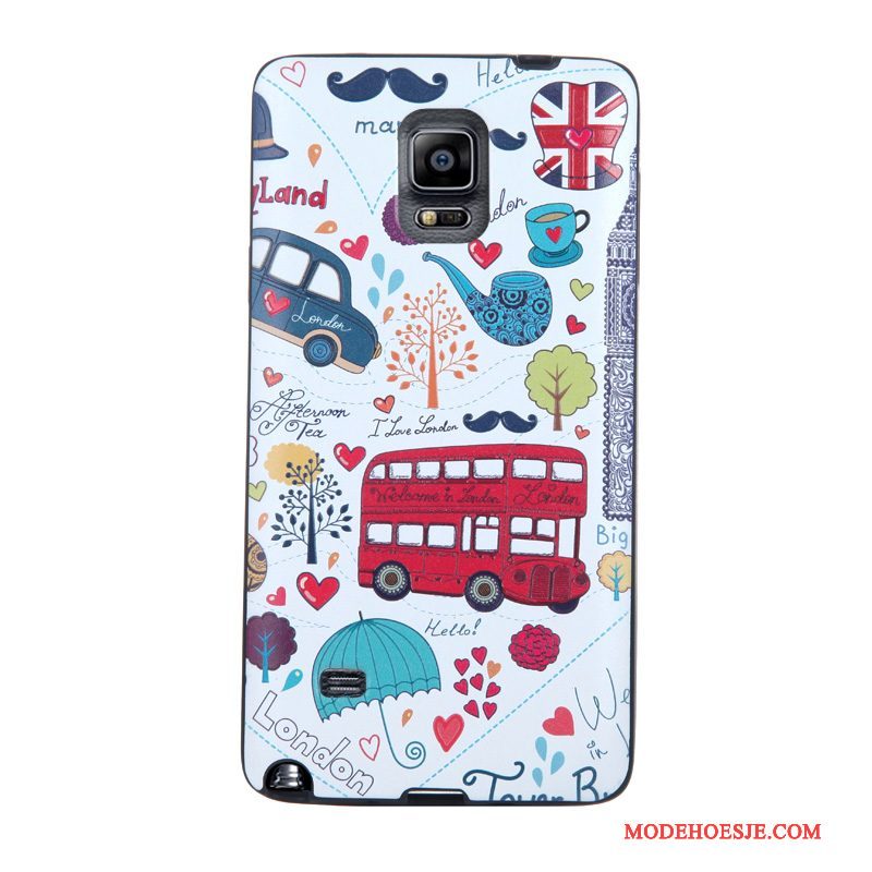 Hoesje Samsung Galaxy Note 4 Zacht Skärmskydd Tempereren, Hoes Samsung Galaxy Note 4 Spotprent Telefoon