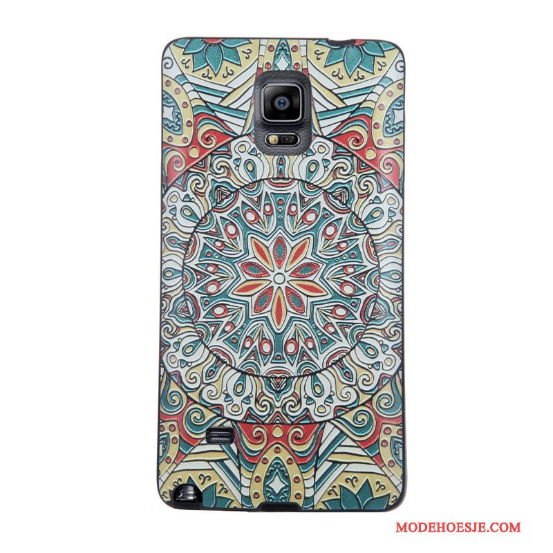 Hoesje Samsung Galaxy Note 4 Zacht Skärmskydd Tempereren, Hoes Samsung Galaxy Note 4 Spotprent Telefoon