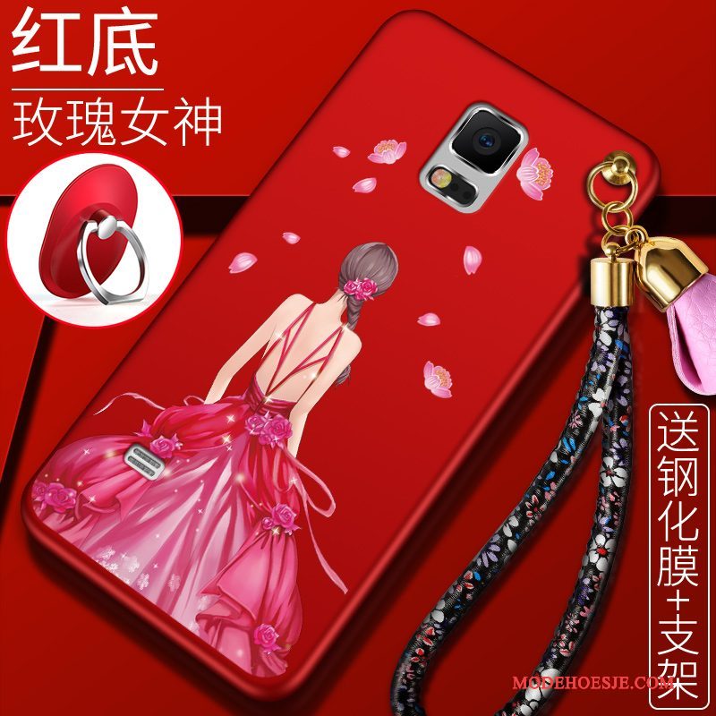 Hoesje Samsung Galaxy Note 4 Zacht Telefoon Anti-fall, Hoes Samsung Galaxy Note 4 Scheppend Rood