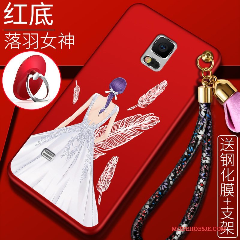 Hoesje Samsung Galaxy Note 4 Zacht Telefoon Anti-fall, Hoes Samsung Galaxy Note 4 Scheppend Rood