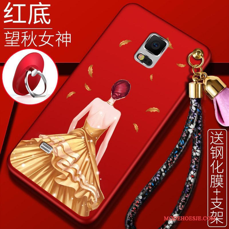 Hoesje Samsung Galaxy Note 4 Zacht Telefoon Anti-fall, Hoes Samsung Galaxy Note 4 Scheppend Rood