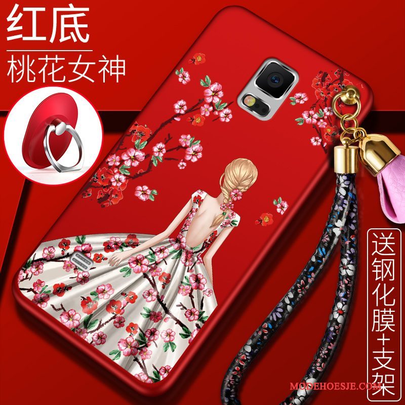 Hoesje Samsung Galaxy Note 4 Zacht Telefoon Anti-fall, Hoes Samsung Galaxy Note 4 Scheppend Rood