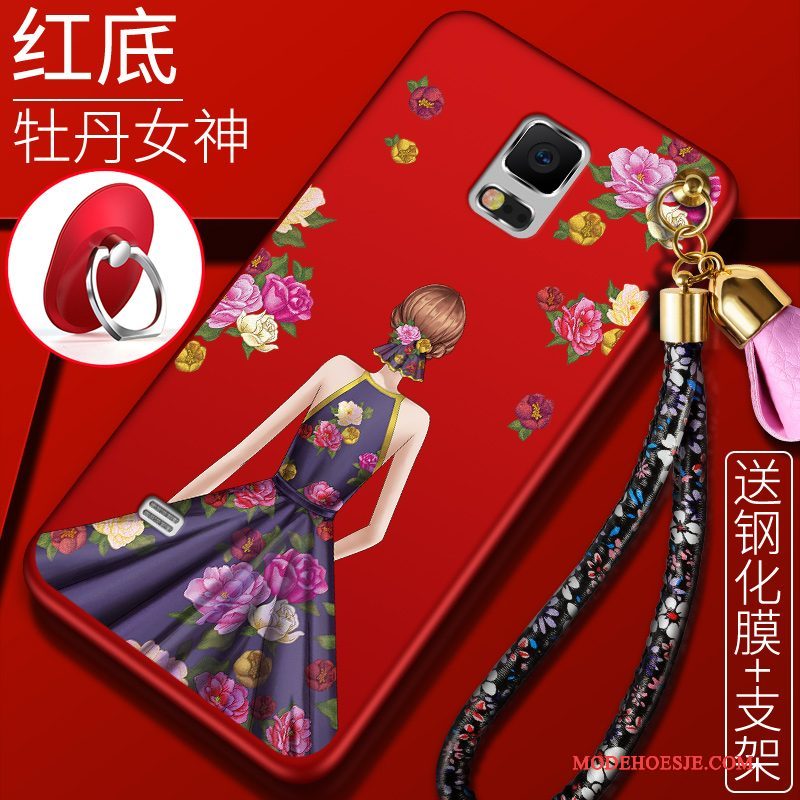 Hoesje Samsung Galaxy Note 4 Zacht Telefoon Anti-fall, Hoes Samsung Galaxy Note 4 Scheppend Rood