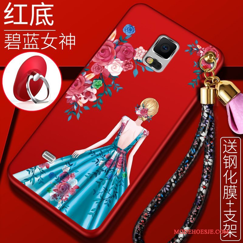 Hoesje Samsung Galaxy Note 4 Zacht Telefoon Anti-fall, Hoes Samsung Galaxy Note 4 Scheppend Rood