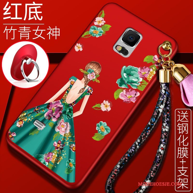 Hoesje Samsung Galaxy Note 4 Zacht Telefoon Anti-fall, Hoes Samsung Galaxy Note 4 Scheppend Rood