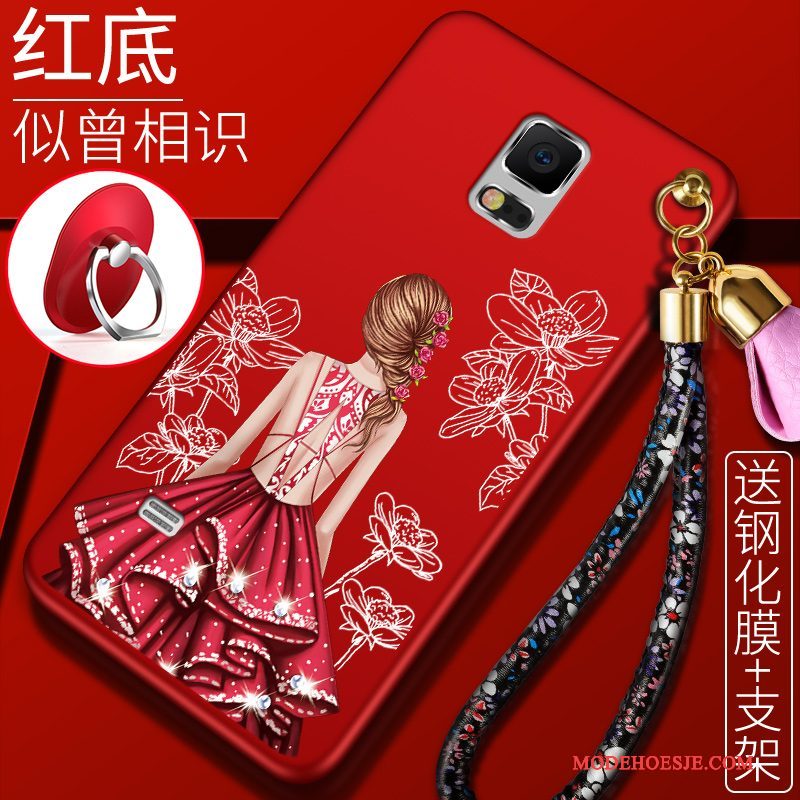 Hoesje Samsung Galaxy Note 4 Zacht Telefoon Anti-fall, Hoes Samsung Galaxy Note 4 Scheppend Rood