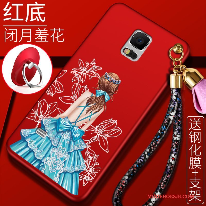 Hoesje Samsung Galaxy Note 4 Zacht Telefoon Anti-fall, Hoes Samsung Galaxy Note 4 Scheppend Rood