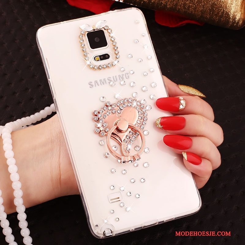 Hoesje Samsung Galaxy Note 4 Zacht Telefoon Kristal, Hoes Samsung Galaxy Note 4 Siliconen Goud Doorzichtig