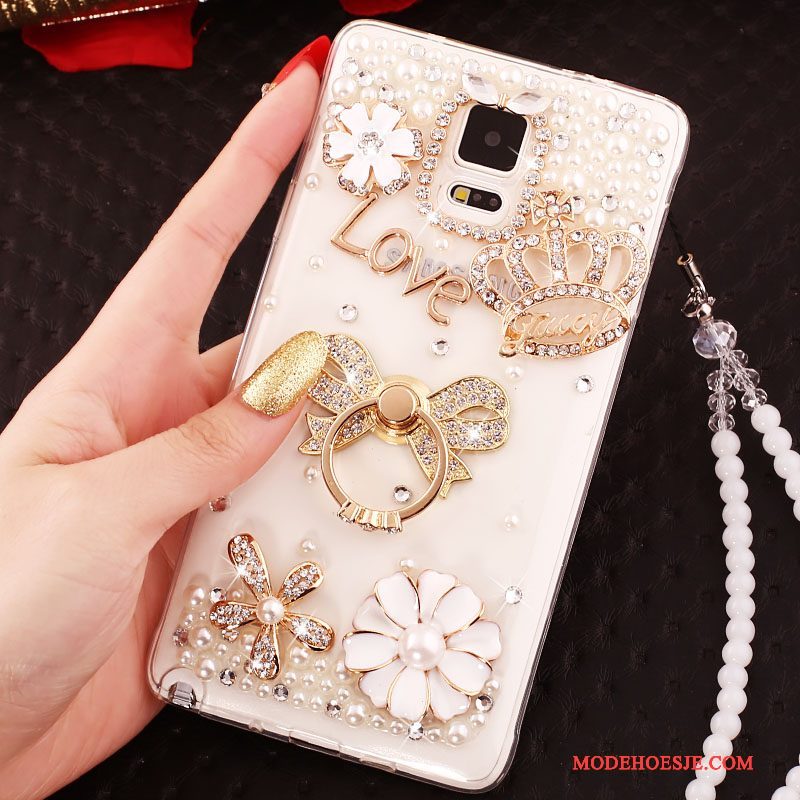 Hoesje Samsung Galaxy Note 4 Zacht Telefoon Kristal, Hoes Samsung Galaxy Note 4 Siliconen Goud Doorzichtig