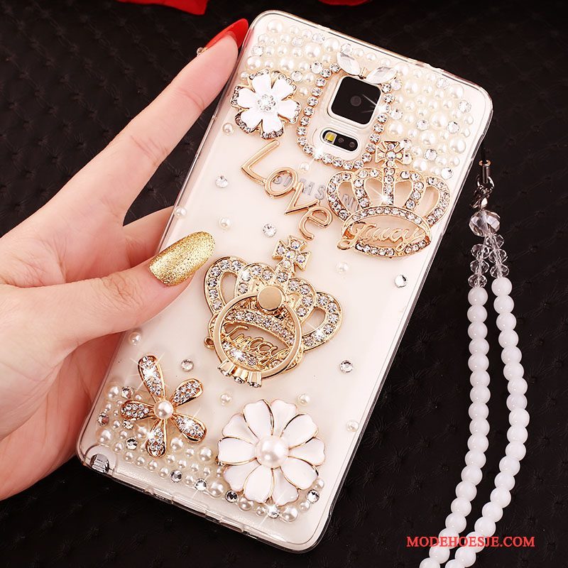 Hoesje Samsung Galaxy Note 4 Zacht Telefoon Kristal, Hoes Samsung Galaxy Note 4 Siliconen Goud Doorzichtig