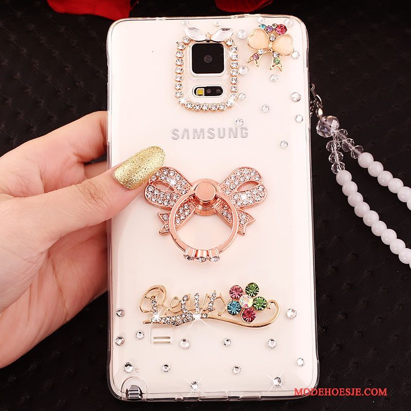 Hoesje Samsung Galaxy Note 4 Zacht Telefoon Kristal, Hoes Samsung Galaxy Note 4 Siliconen Goud Doorzichtig