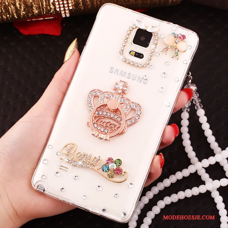 Hoesje Samsung Galaxy Note 4 Zacht Telefoon Kristal, Hoes Samsung Galaxy Note 4 Siliconen Goud Doorzichtig