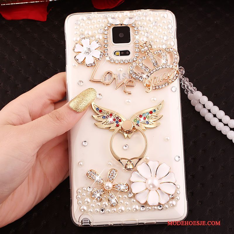 Hoesje Samsung Galaxy Note 4 Zacht Telefoon Kristal, Hoes Samsung Galaxy Note 4 Siliconen Goud Doorzichtig