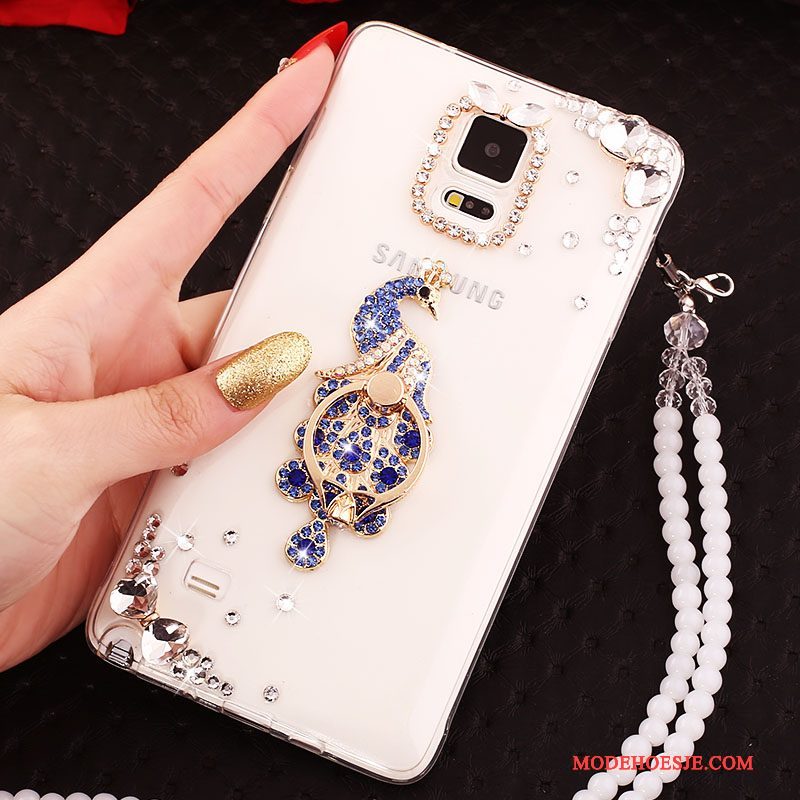 Hoesje Samsung Galaxy Note 4 Zacht Telefoon Kristal, Hoes Samsung Galaxy Note 4 Siliconen Goud Doorzichtig