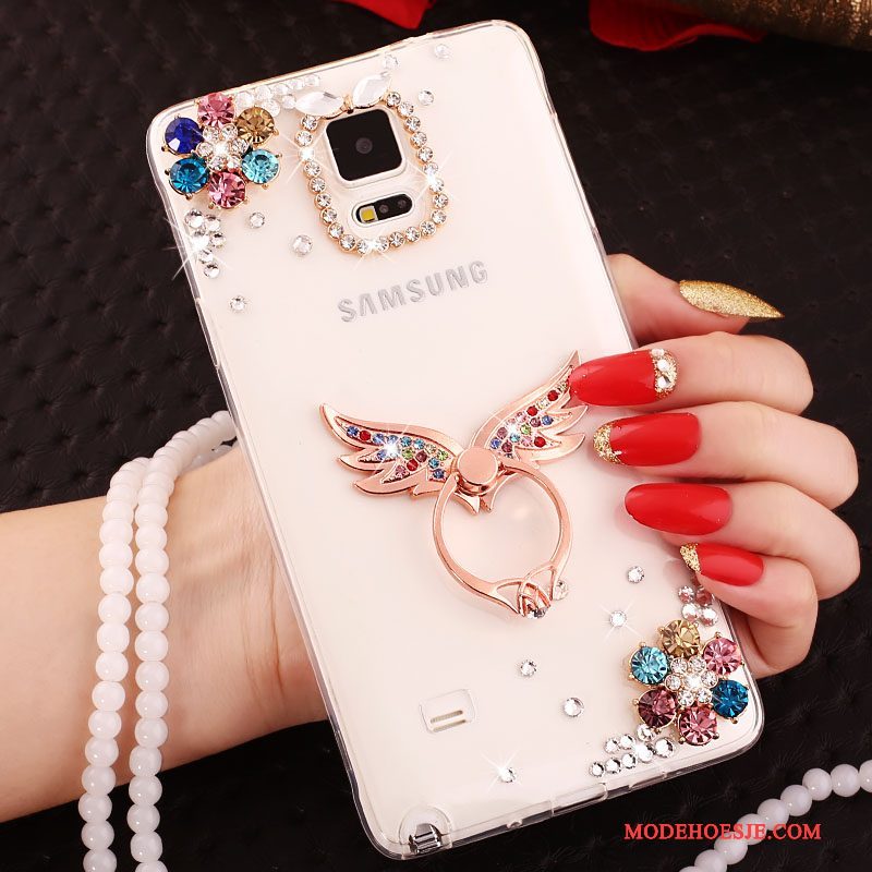 Hoesje Samsung Galaxy Note 4 Zacht Telefoon Kristal, Hoes Samsung Galaxy Note 4 Siliconen Goud Doorzichtig