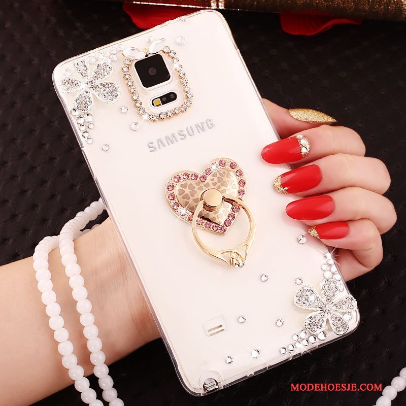 Hoesje Samsung Galaxy Note 4 Zacht Telefoon Kristal, Hoes Samsung Galaxy Note 4 Siliconen Goud Doorzichtig