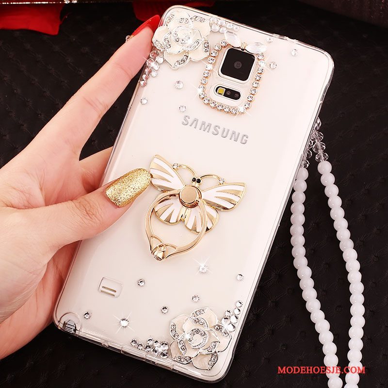 Hoesje Samsung Galaxy Note 4 Zacht Telefoon Kristal, Hoes Samsung Galaxy Note 4 Siliconen Goud Doorzichtig