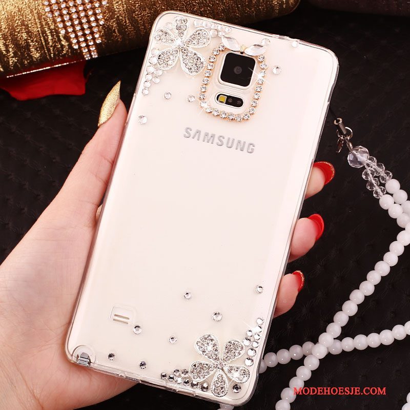 Hoesje Samsung Galaxy Note 4 Zacht Telefoon Kristal, Hoes Samsung Galaxy Note 4 Siliconen Goud Doorzichtig