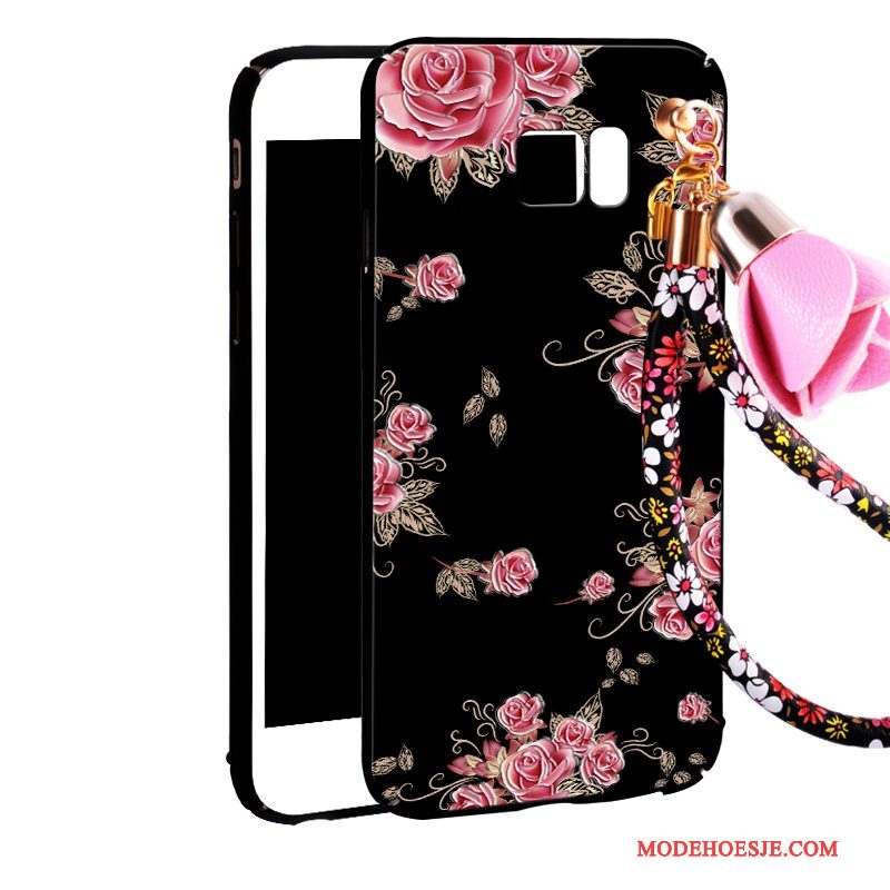 Hoesje Samsung Galaxy Note 5 Bloemen Rood Hanger, Hoes Samsung Galaxy Note 5 Zakken Telefoon Schrobben